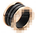 621429556 4-Band Rose Gold Ring with Black Ceramic