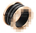 621429556 4-Band Rose Gold Ring with Black Ceramic