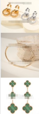 621431049 LOVE Earrings and Nail Bracelet and Magic Alhambra Earrings